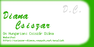 diana csiszar business card