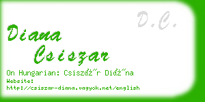 diana csiszar business card